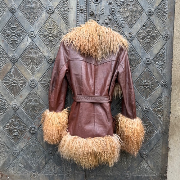 Vintage Afghan Real Mongolian Fur & Real Leather. Charlotte Simone Style - Picture 5 of 9